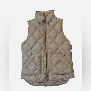 Women’s J.Crew Quilted Beige Puffer Vest - Size XS